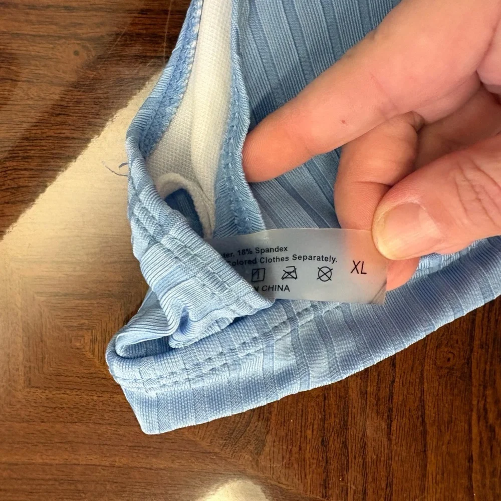 Light Blue Ribbed Bikini Set - Picture 8 of 8